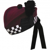Airbone Maroon Glengarry Hat With White/Maroon Dicing