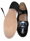 Piper/Drummer Black Leather Ghillie Brogues Shoes